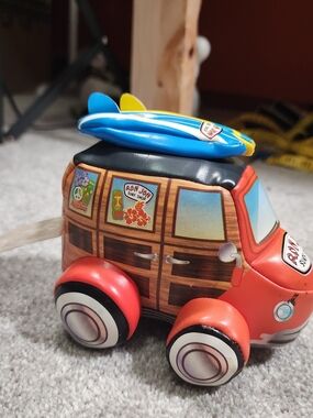 Kids Red Surf Van Toy with Blue & Yellow Surfboard